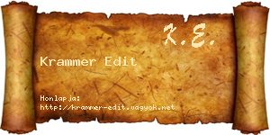 Krammer Edit névjegykártya